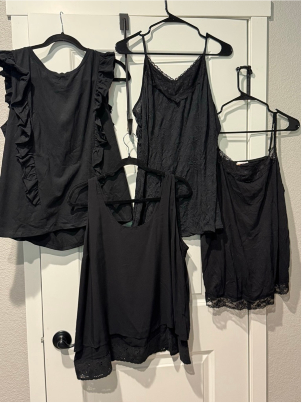 4- Piece Bundle Women's Black Tops & Camisoles Multiple Brands All XL